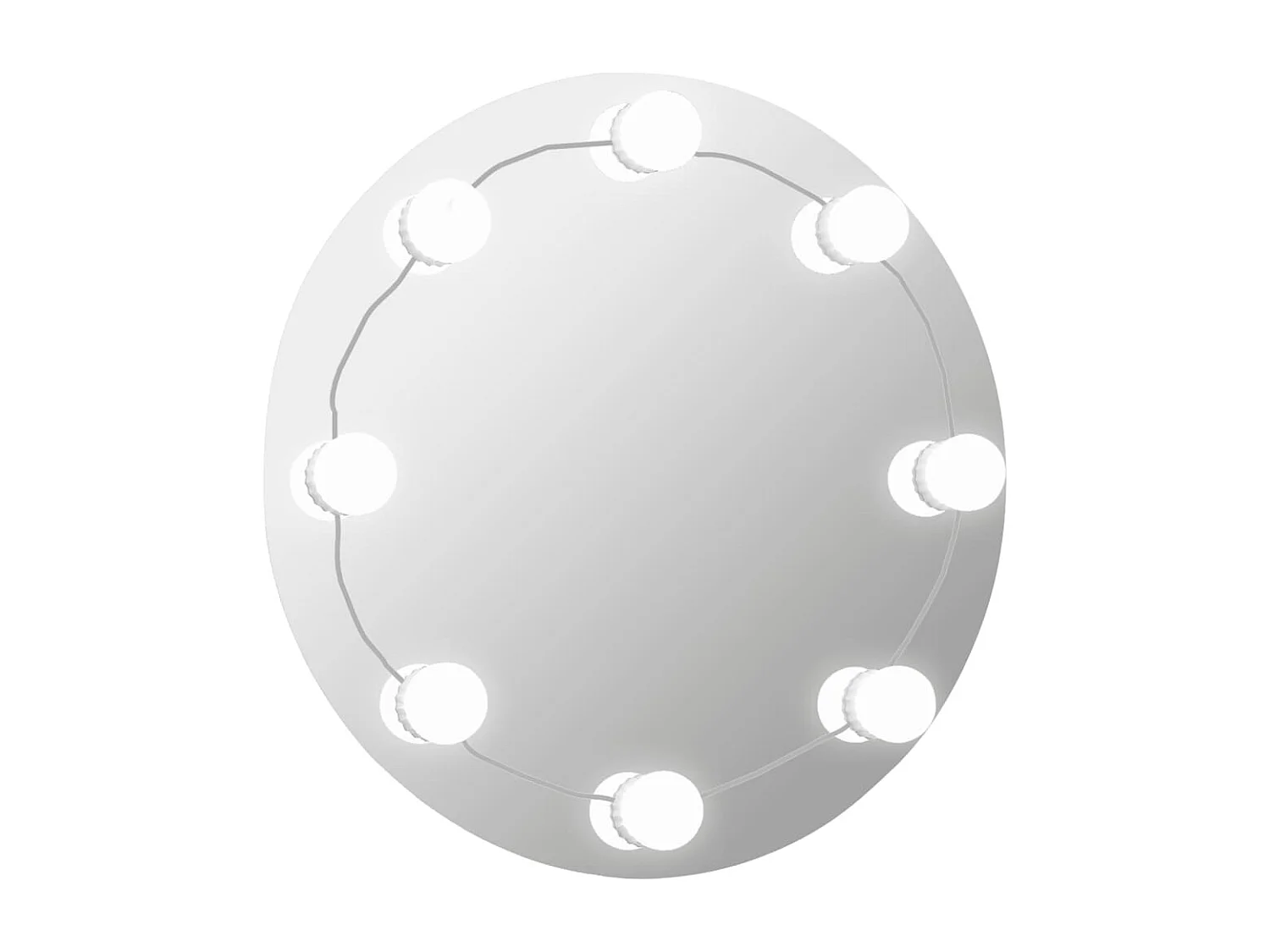 Miroir mural avec lampes LED Rond Verre