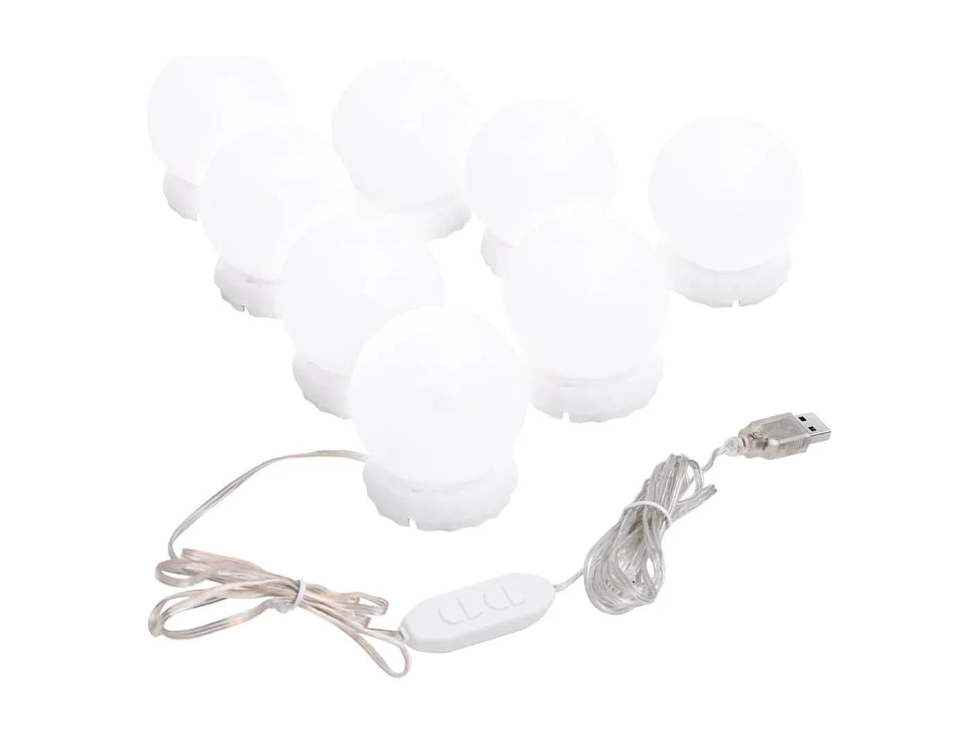 Miroir mural avec lampes LED Rond Verre