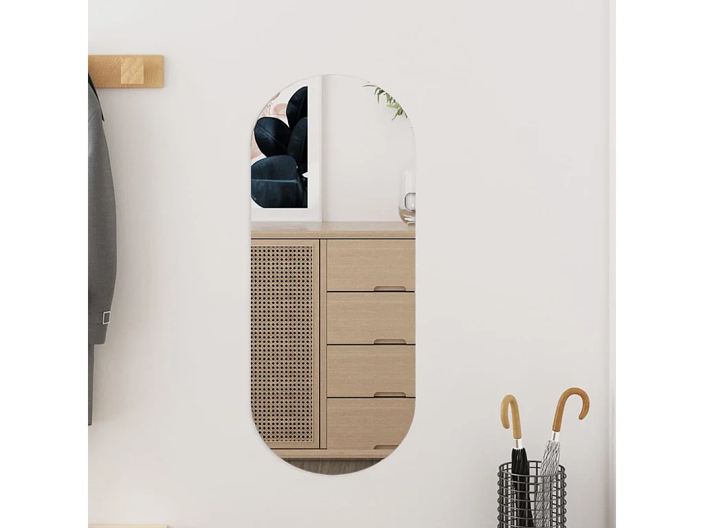 Specchio da Parete 25x60 cm Vetro Ovale