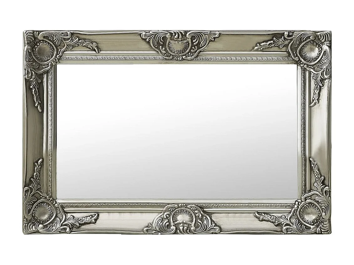 Miroir mural style baroque 60x40 cm Argenté
