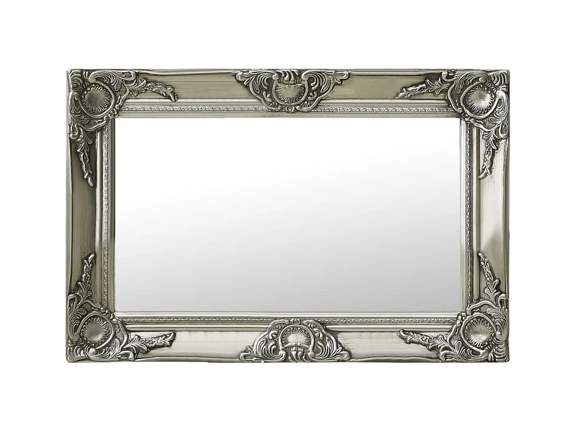 Miroir mural style baroque 60x40 cm Argenté
