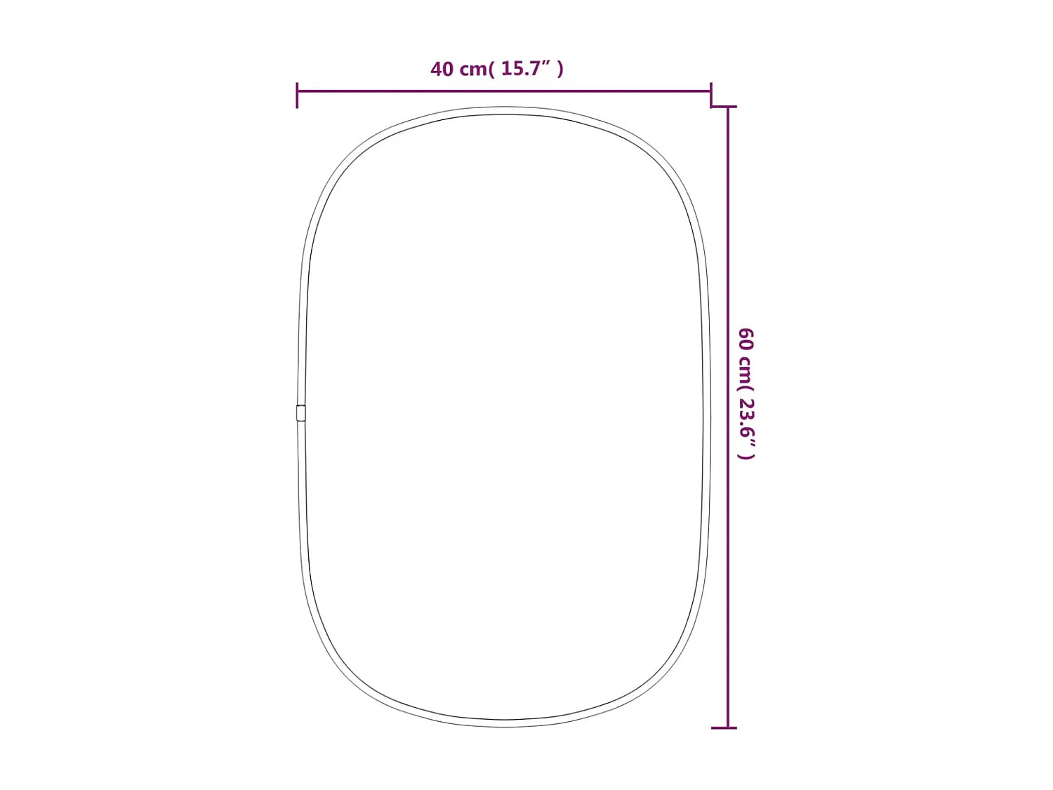 Specchio da Parete Nero 60x40 cm