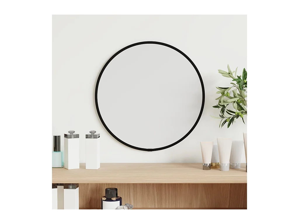 Specchio da Parete Nero Ø 30 cm Rotondo