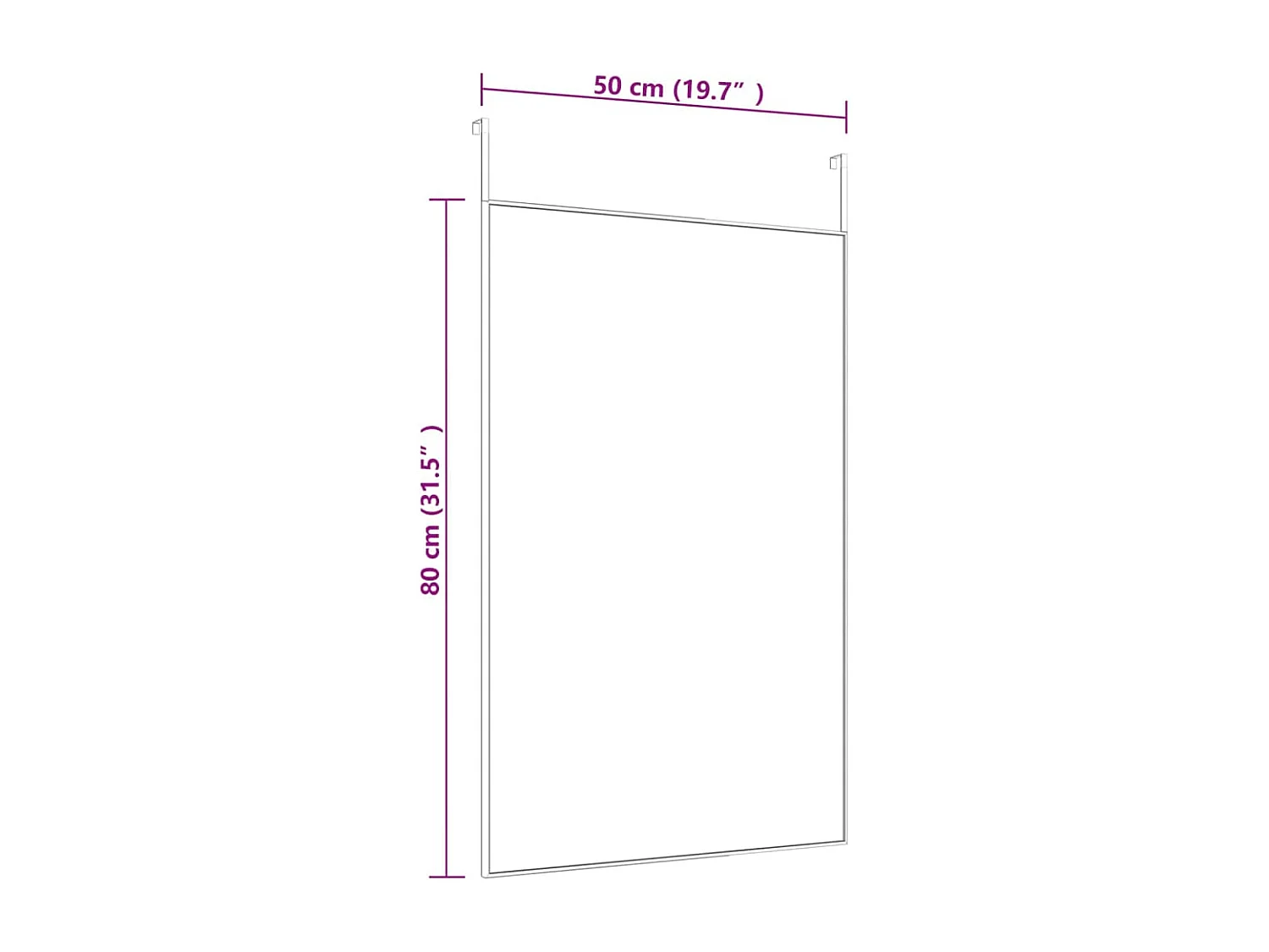 Türspiegel Golden 50x80 cm Glas und Aluminium