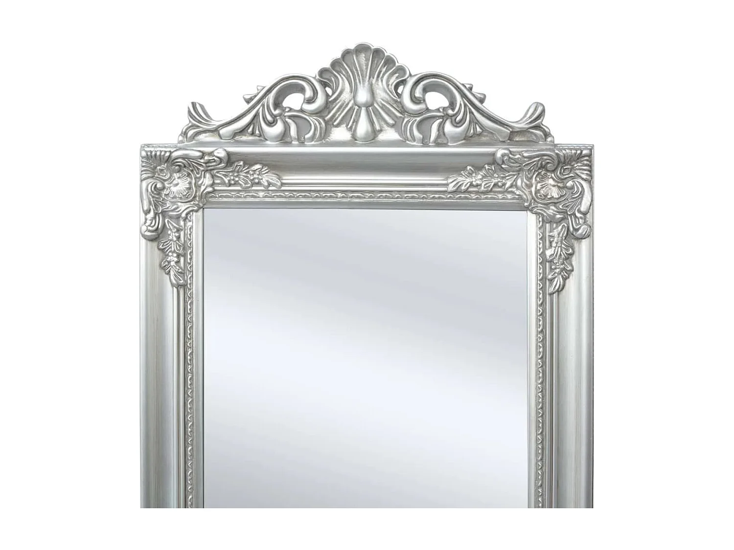 Miroir sur pied Style baroque 160x40 cm Argenté