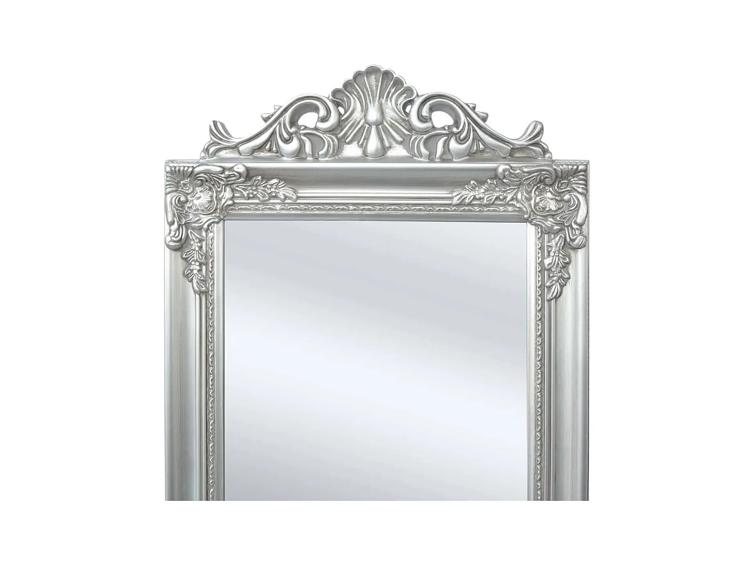 Specchio Autoportante Stile Barocco 160x40 cm Argento