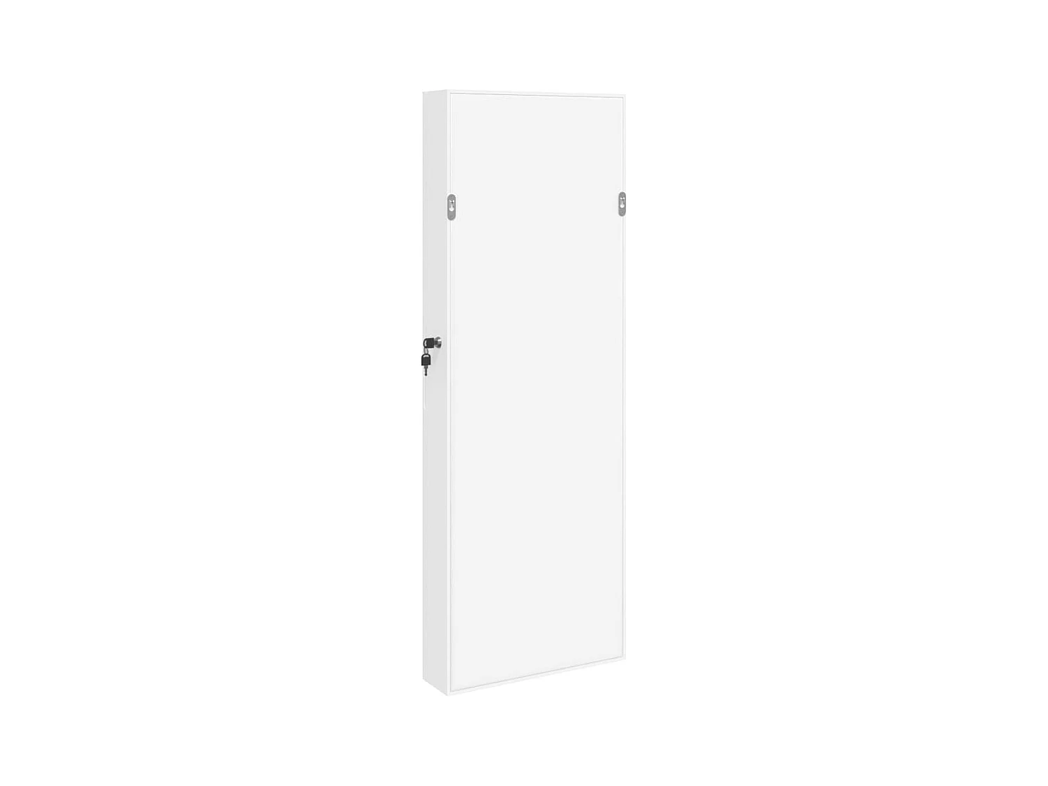 Armoire à bijoux avec miroir murale blanc 37,5x10x106 cm