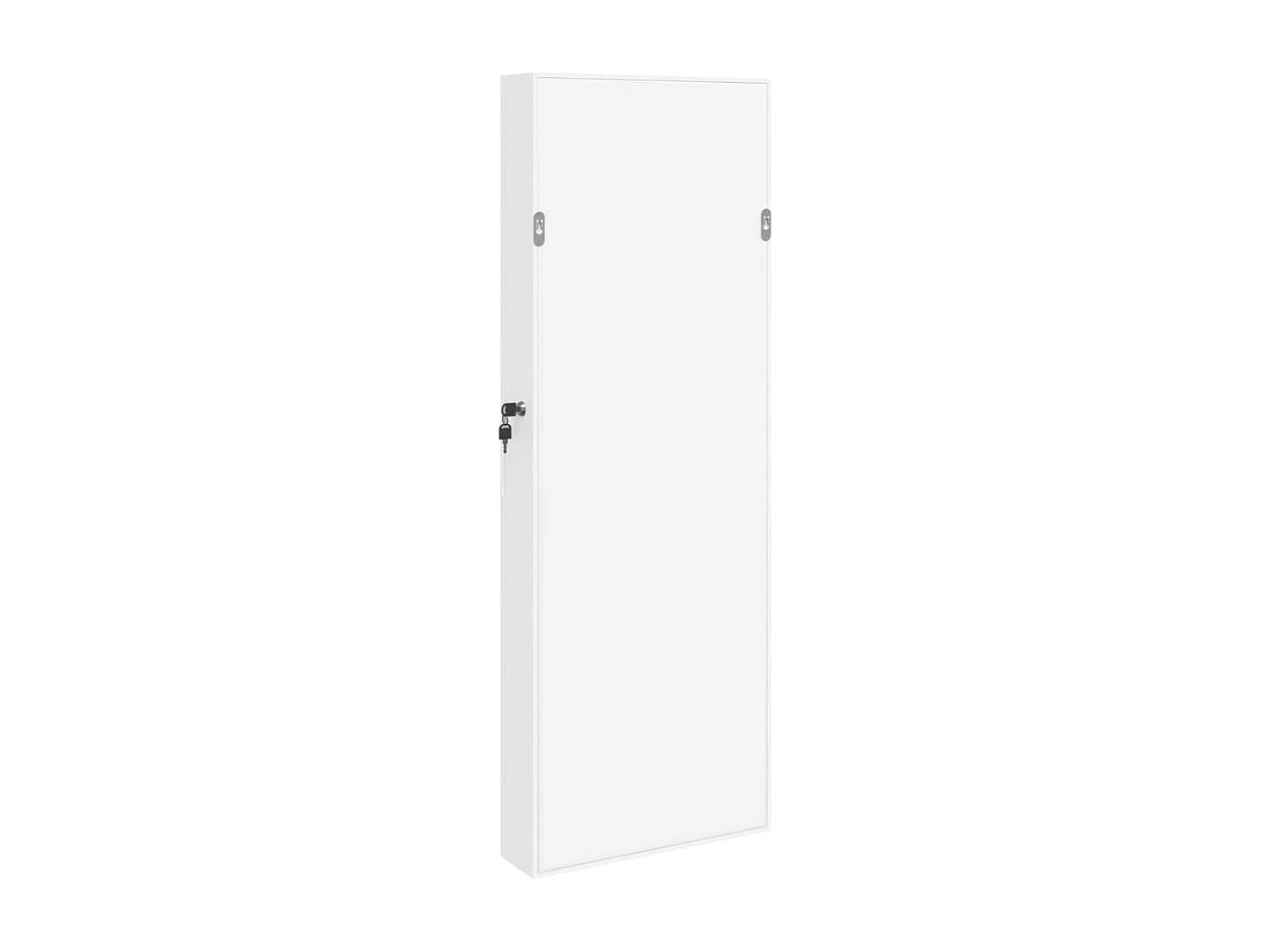 Armoire à bijoux avec miroir murale blanc 37,5x10x106 cm
