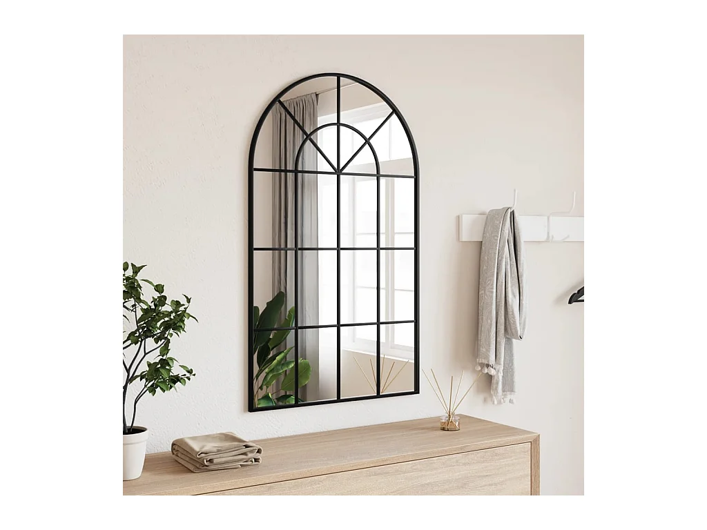 Miroir mural noir 60x100 cm arche fer