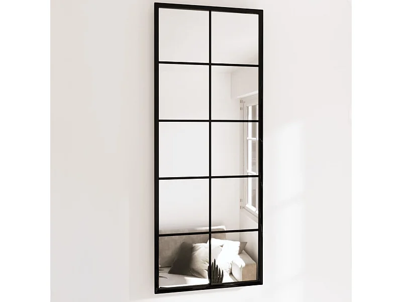 Miroirs muraux 2 pcs noir 100x40 cm métal