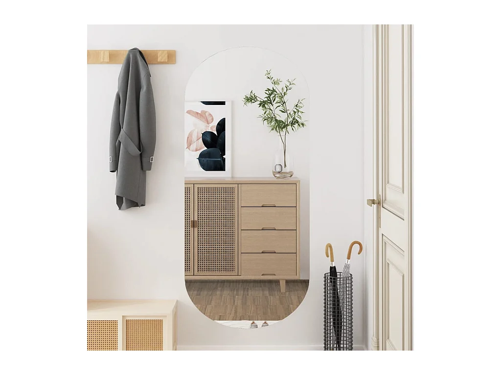 Wandspiegel 45x100 cm Glas Oval