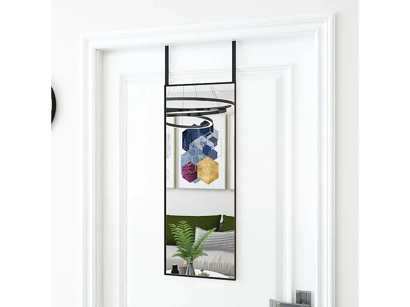 Miroir de porte Noir 30x80 cm Verre et aluminium