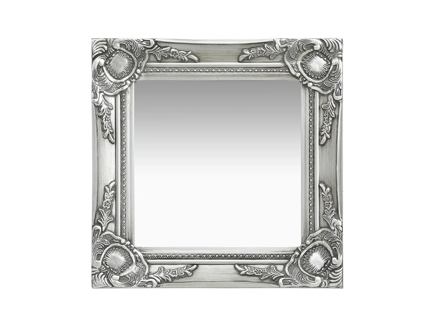 Miroir mural style baroque 40x40 cm Argenté