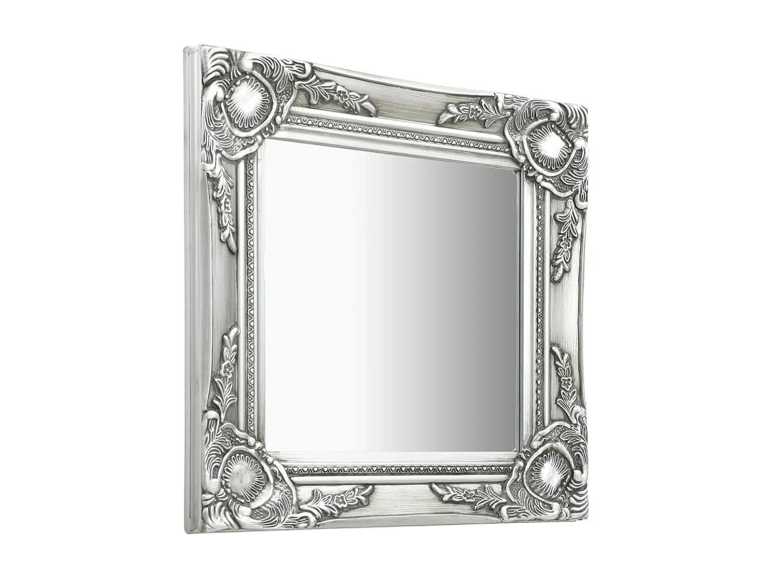 Miroir mural style baroque 40x40 cm Argenté