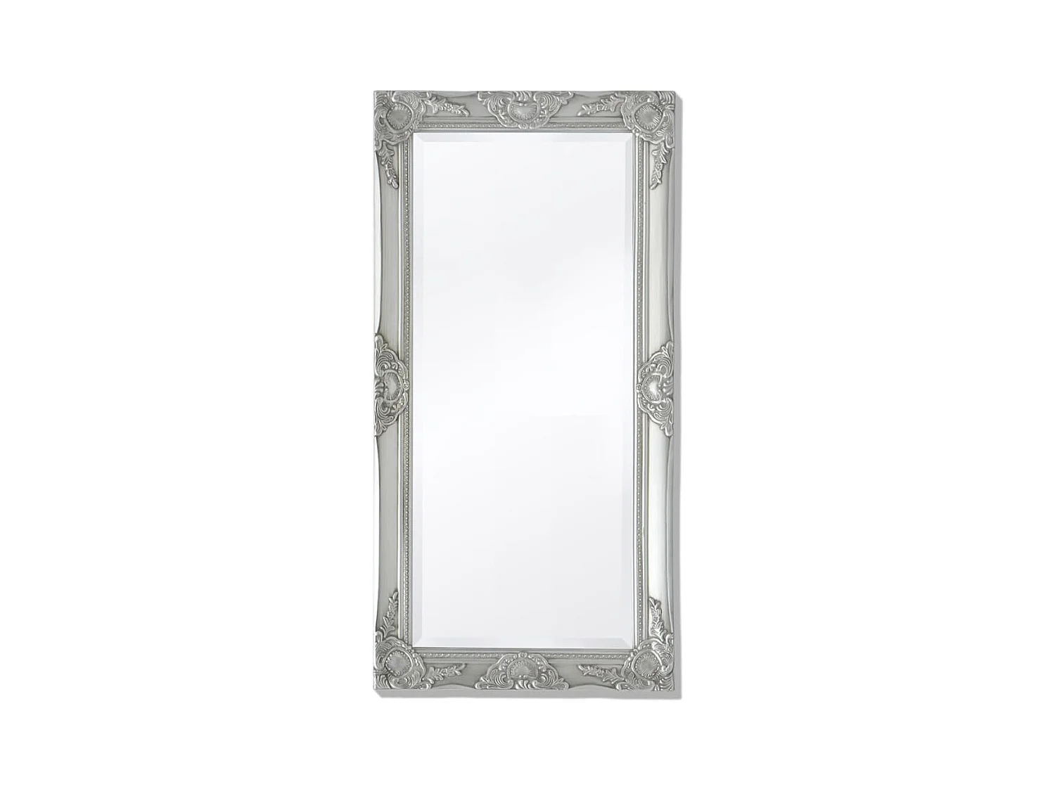 Miroir mural style baroque 100x50 cm Argenté