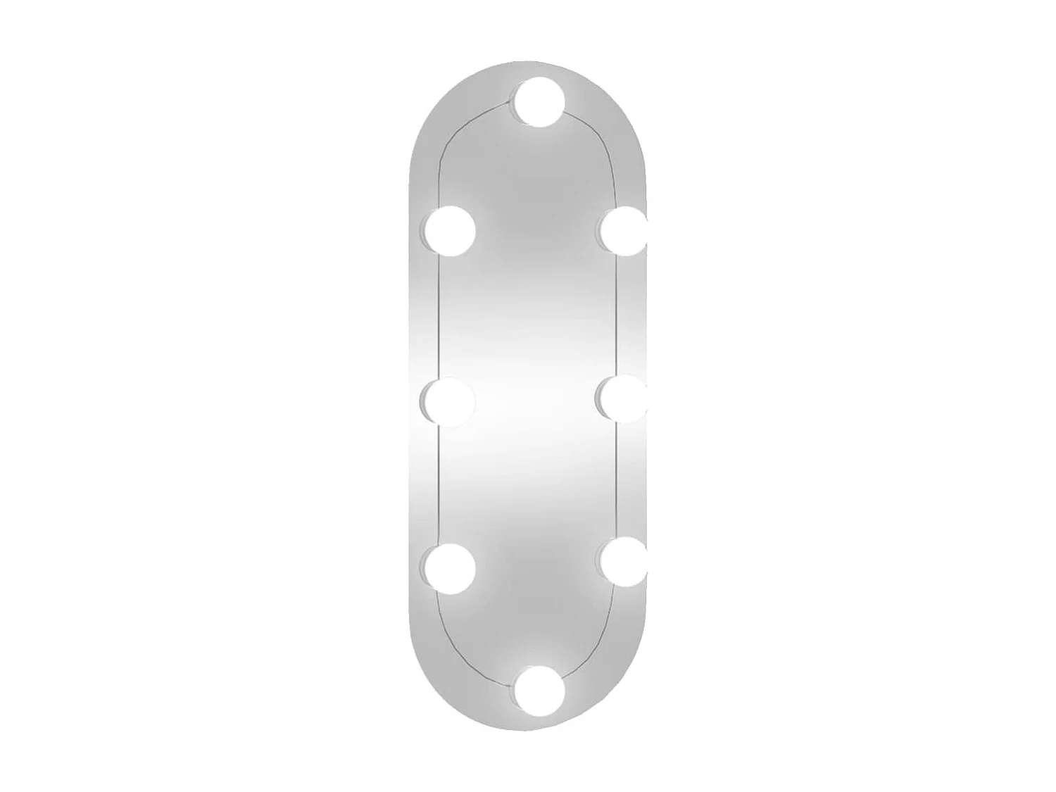 Wandspiegel met LED's ovaal 20x50 cm glas