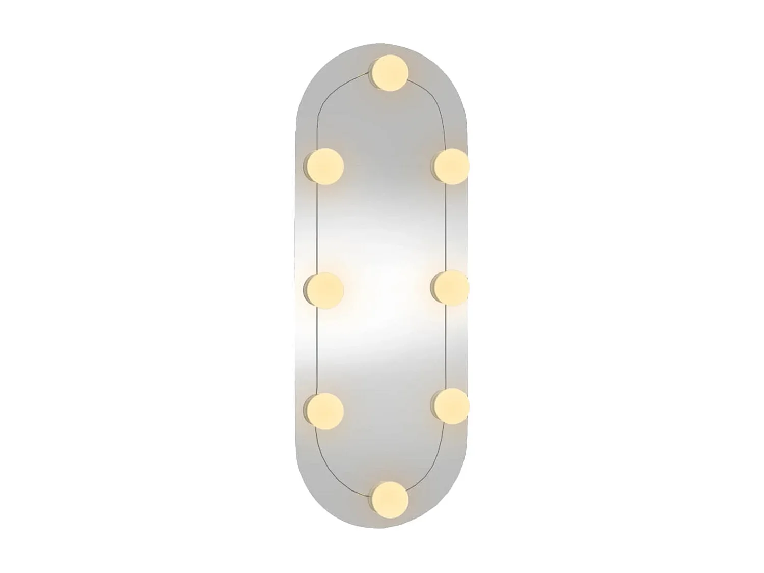 Wandspiegel met LED's ovaal 20x50 cm glas