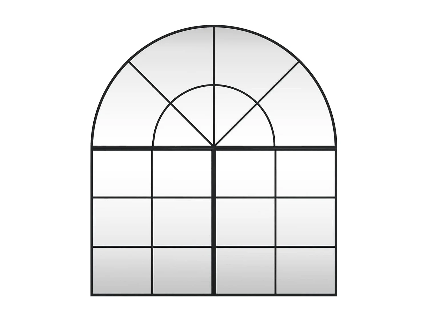 Espejo de pared arco de hierro negro 100x110 cm