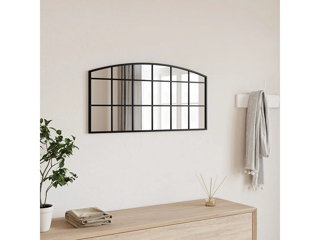 Miroir mural noir 80x40 cm arche fer