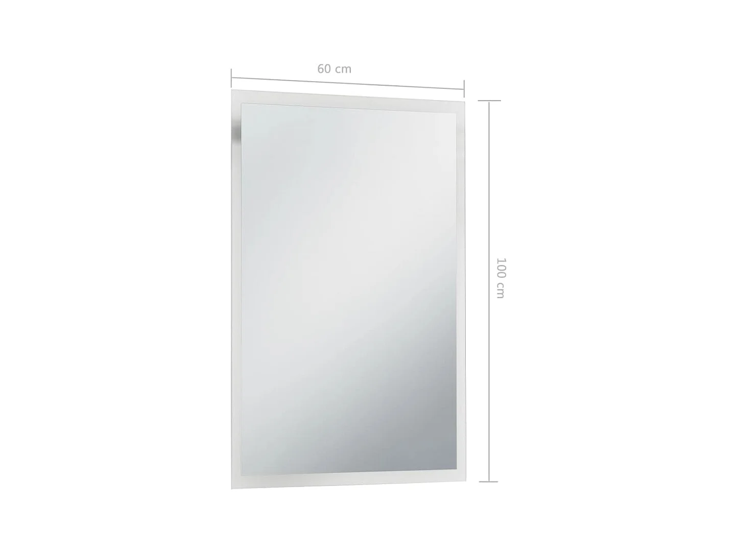 Miroir mural à LED pour salle de bains 60x100 cm