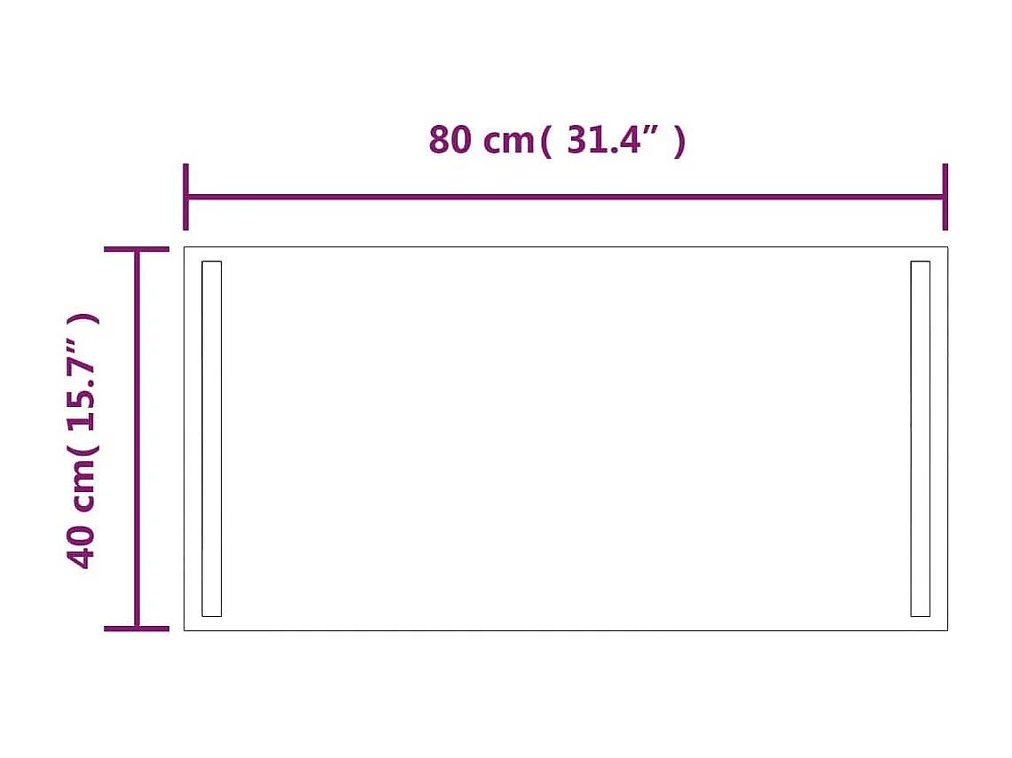 Specchio da Bagno con Luci LED 80x40 cm