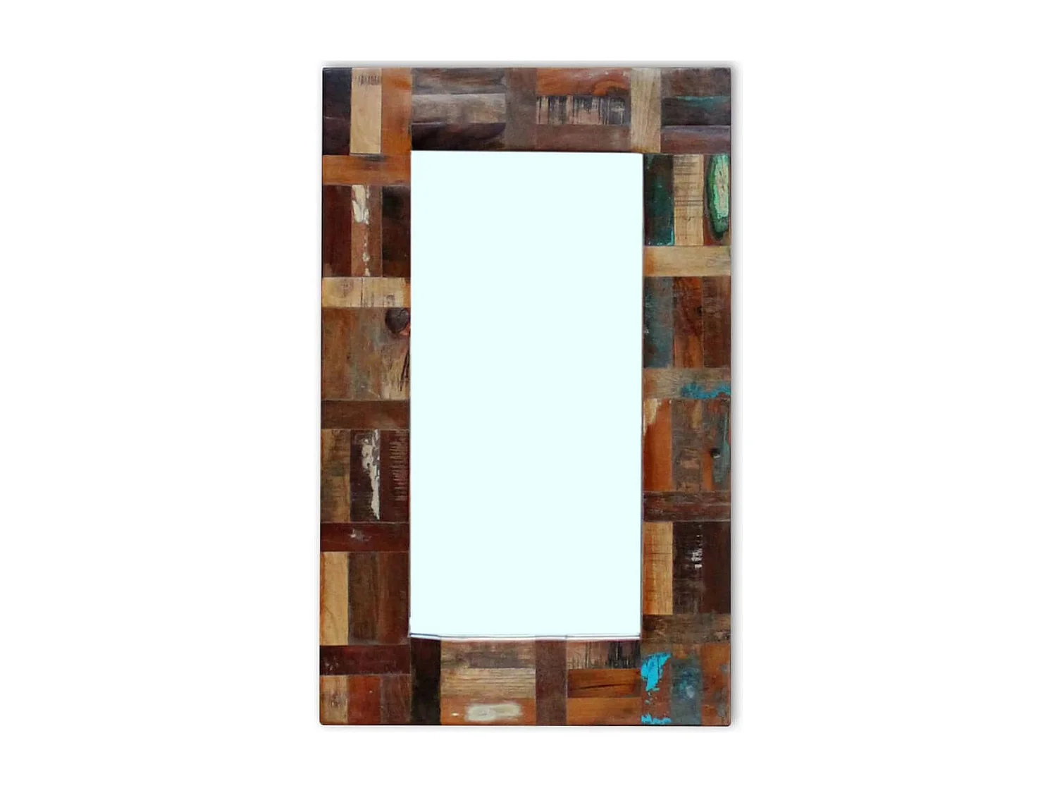 Specchio in Legno Massello di Recupero 80x50 cm