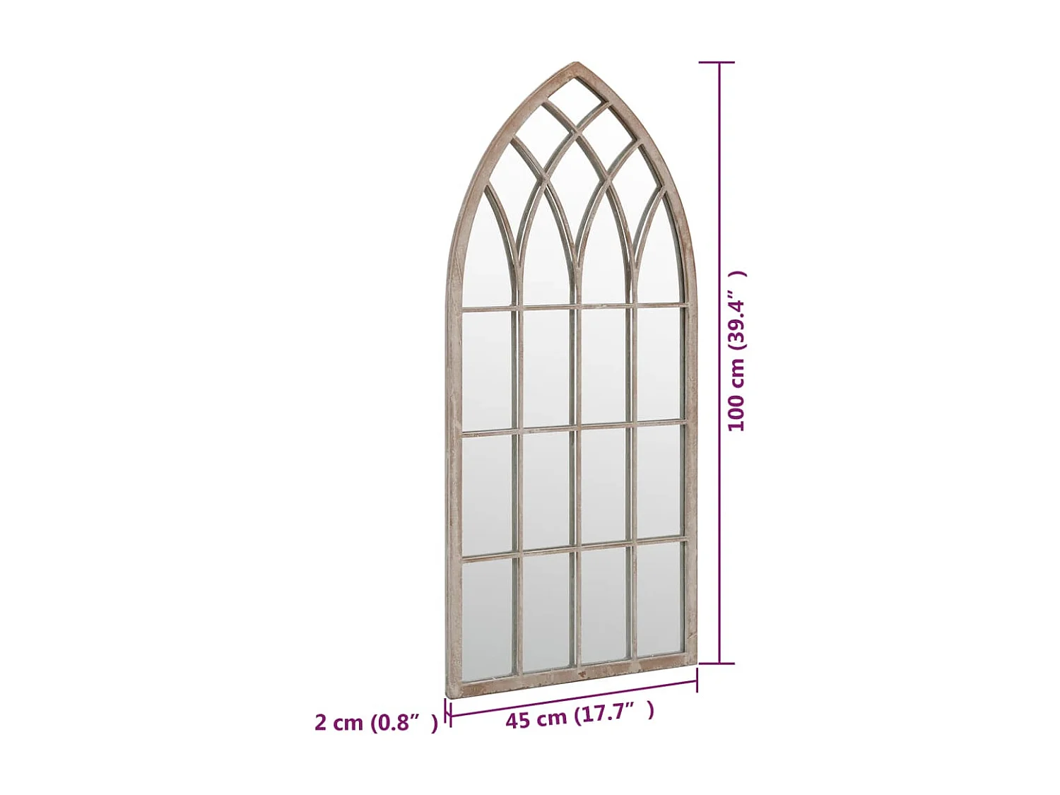 Miroir de jardin Sable 100x45cm Fer pour utilisation extérieure