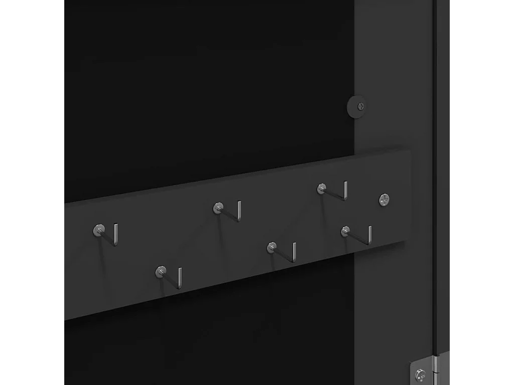 Armoire à bijoux avec miroir et éclairage LED mural noir