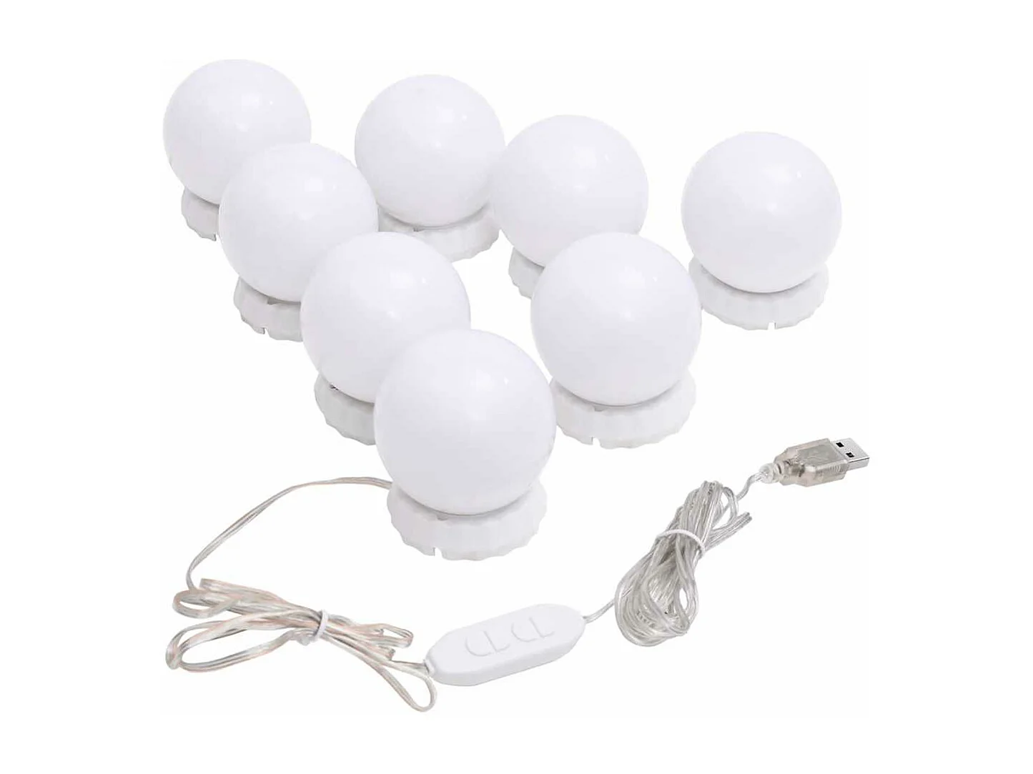 Specchio Parete Rettangolare Senza Cornice con Luci LED Vetro