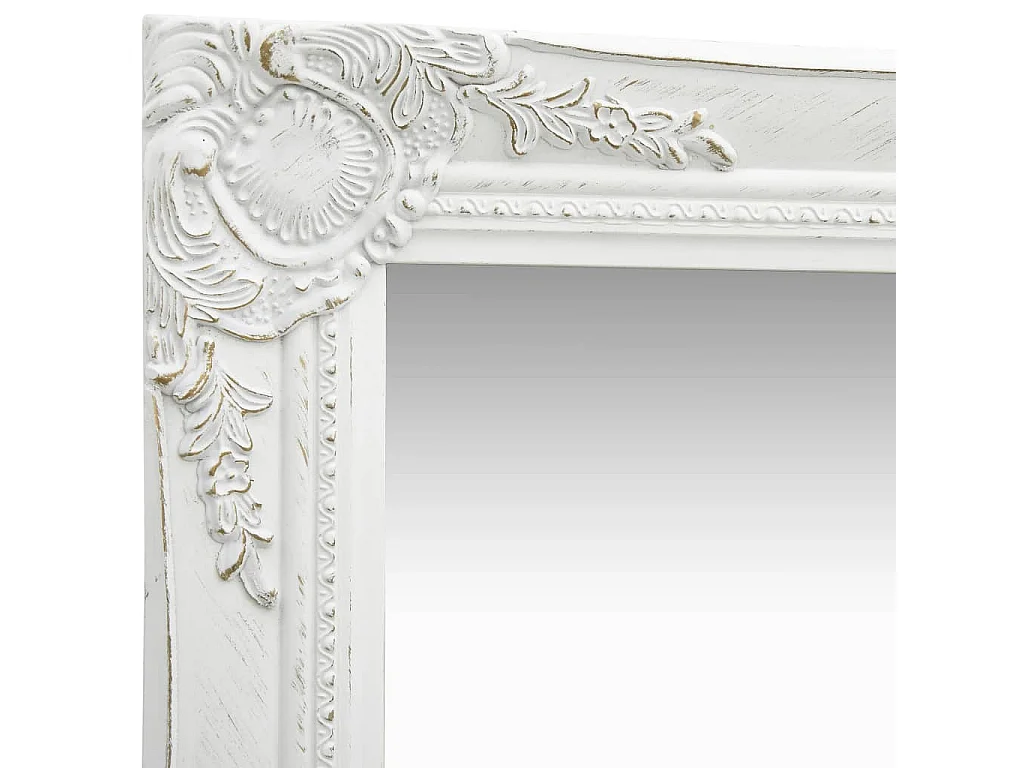 Miroir mural style baroque 40x40 cm Blanc