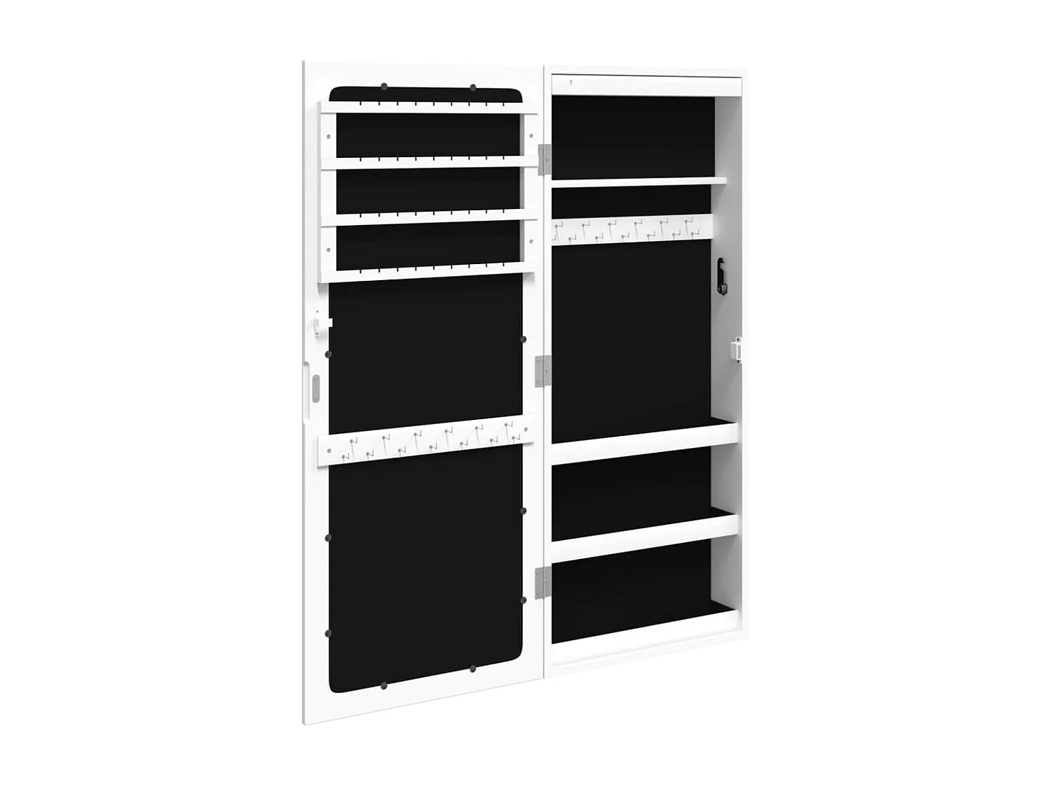 Armoire à bijoux avec miroir et éclairage LED mural blanc