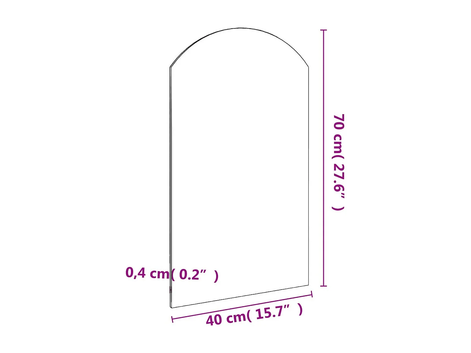 Miroir 70x40 cm Verre
