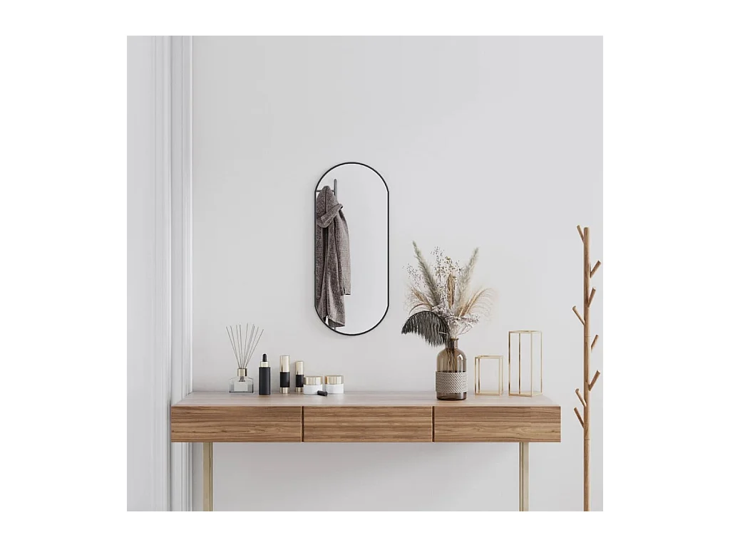 Espelho de parede 70x30 cm oval preto