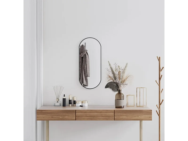 Miroir mural Noir 70x30 cm Ovale