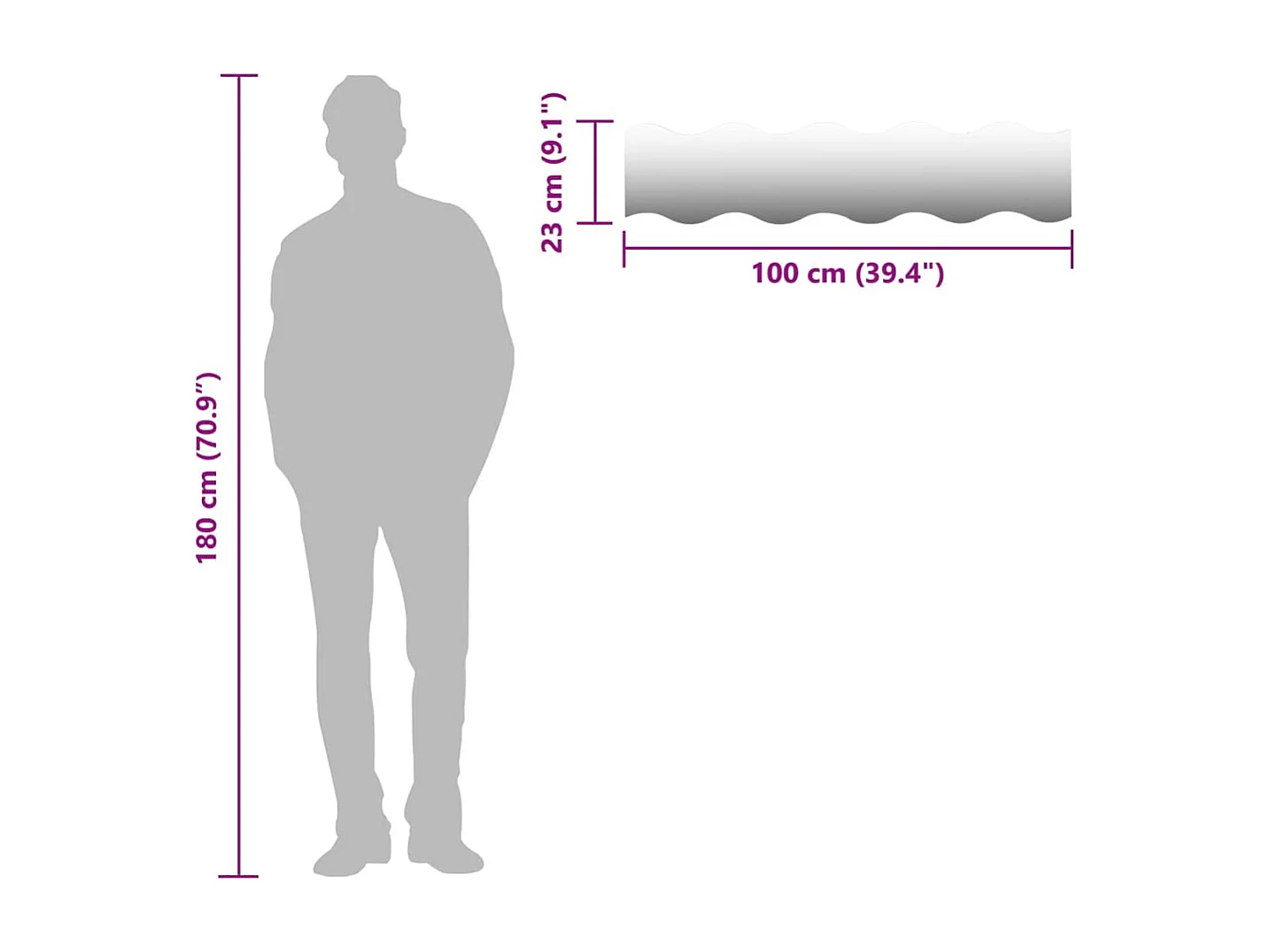 Miroirs muraux 4 pcs 100x23 cm Ondulé Verre