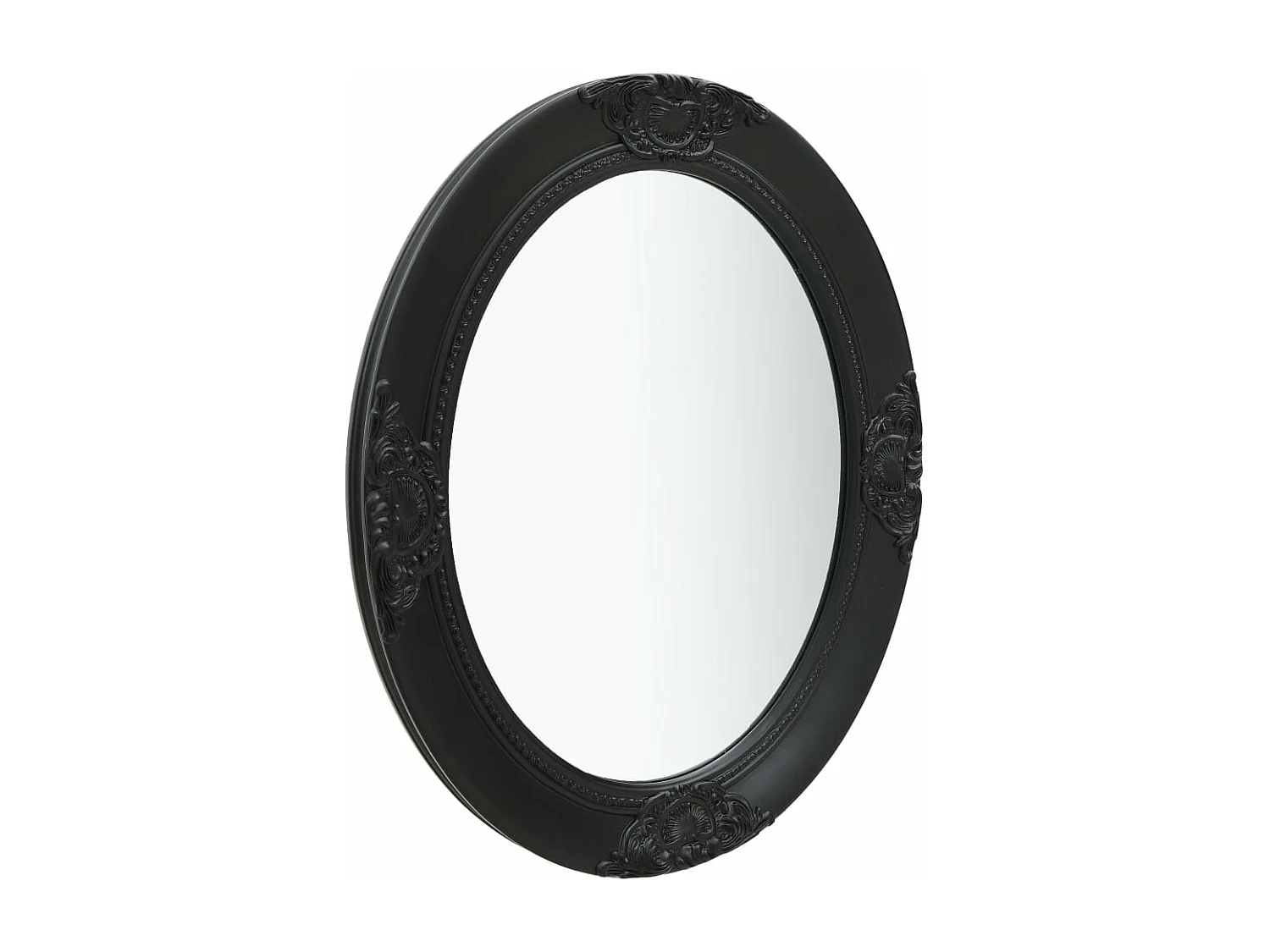 Specchio da Parete Stile Barocco 50x60 cm Nero