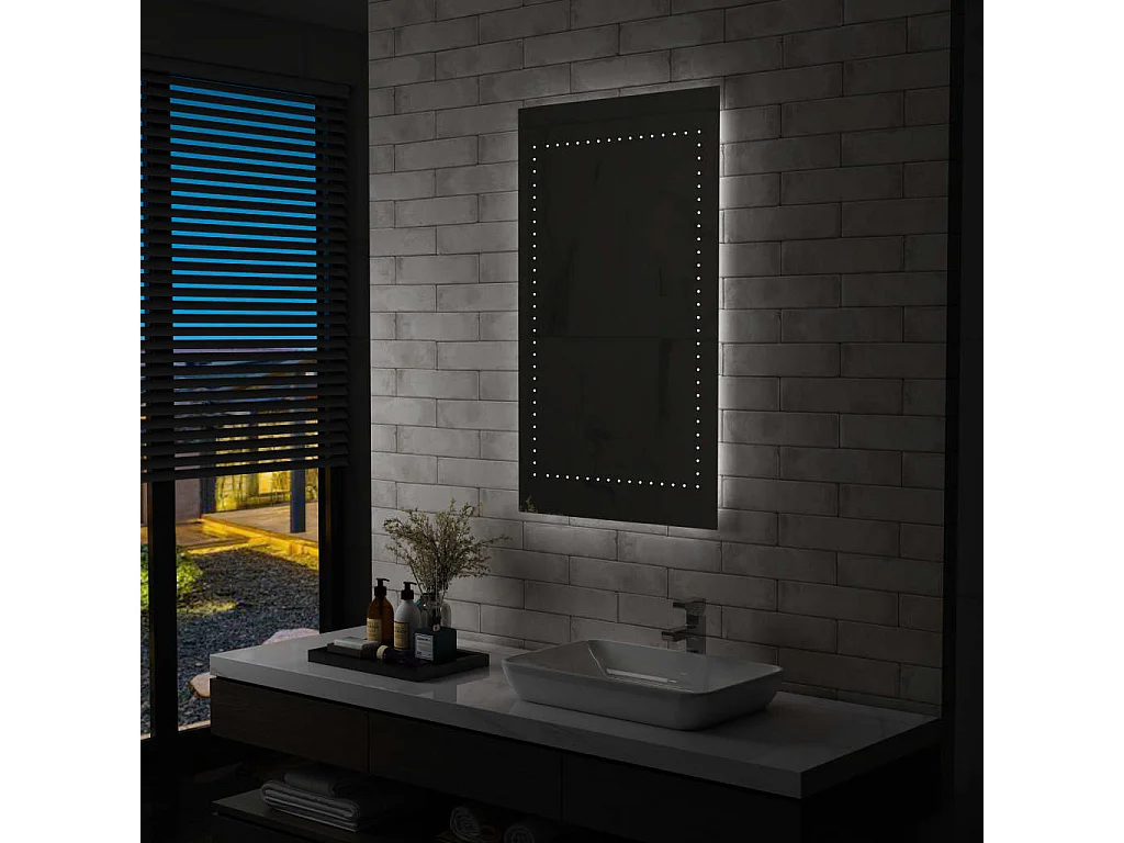 Miroir mural à LED pour salle de bains 60x100 cm