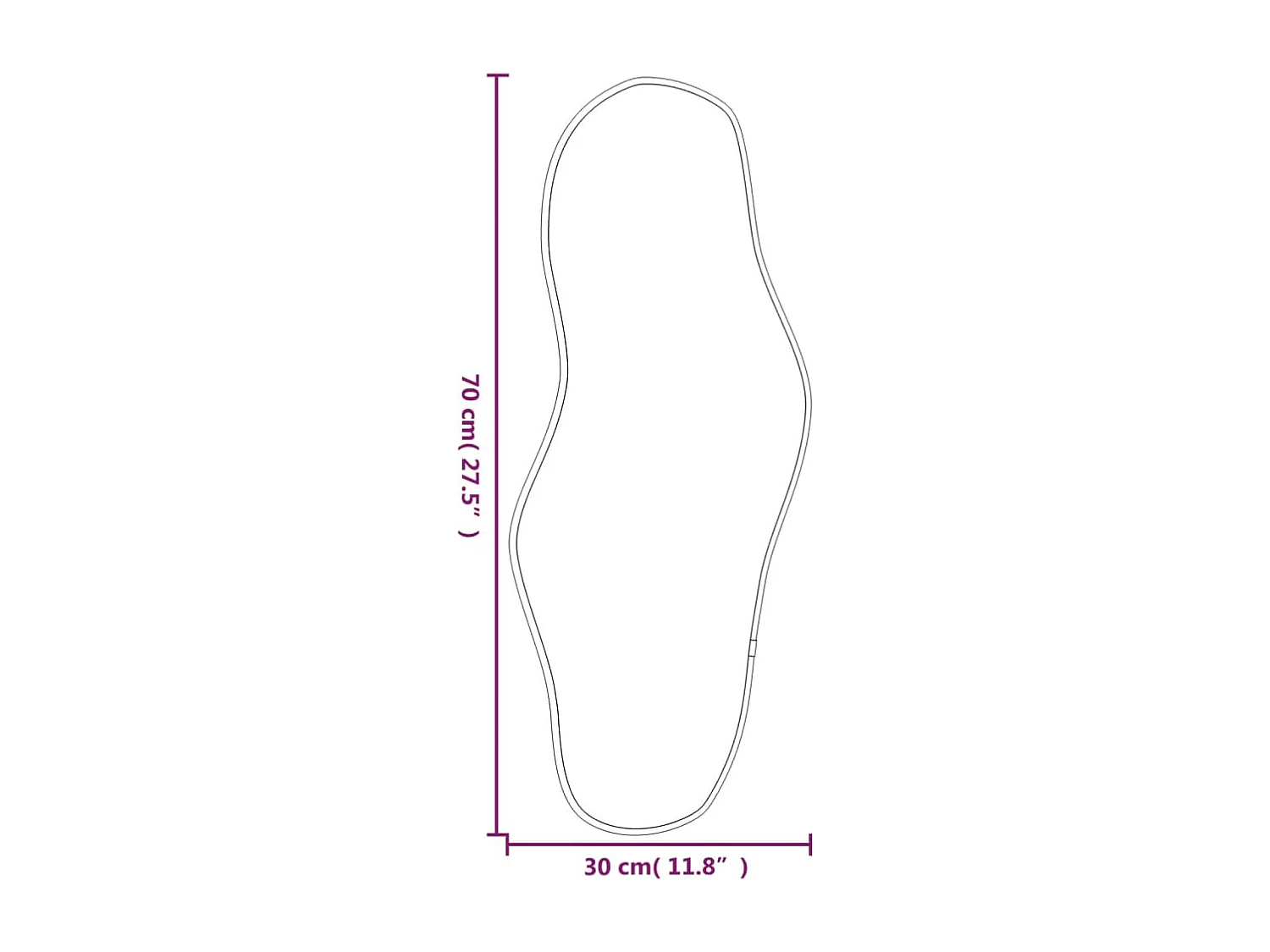 Espelho de parede 70x30 cm preto