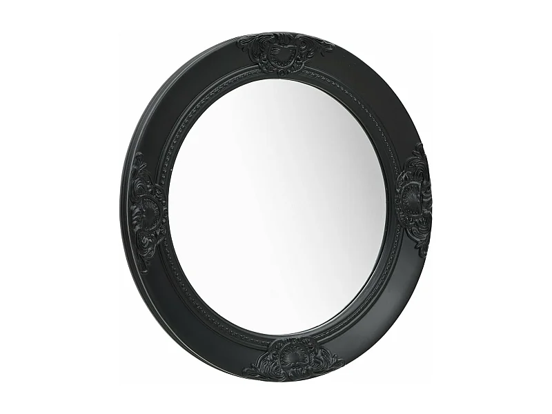 Miroir mural style baroque 50 cm noir