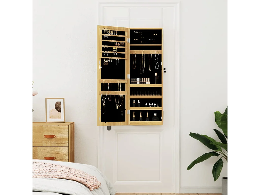 Armadio Portagioie con Specchio a Muro 37,5x10x106 cm