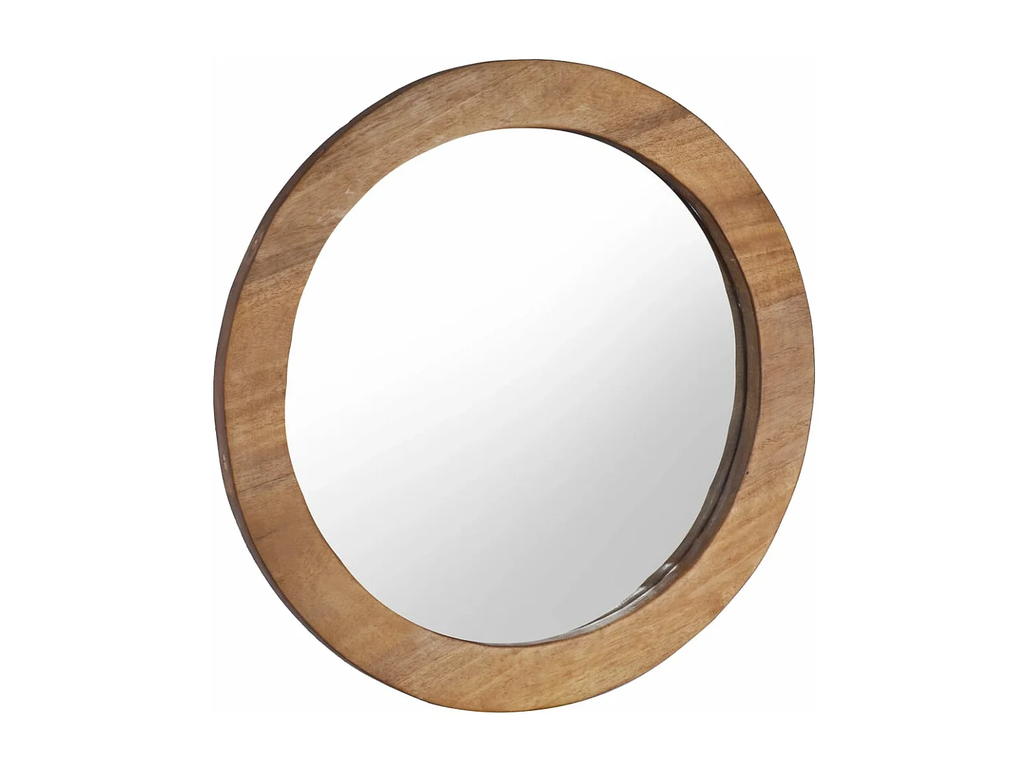 Specchio da Parete 60 cm in Legno di Teak Rotondo