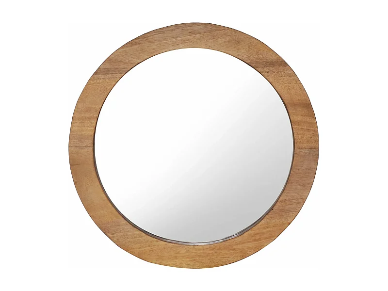 Specchio da Parete 60 cm in Legno di Teak Rotondo