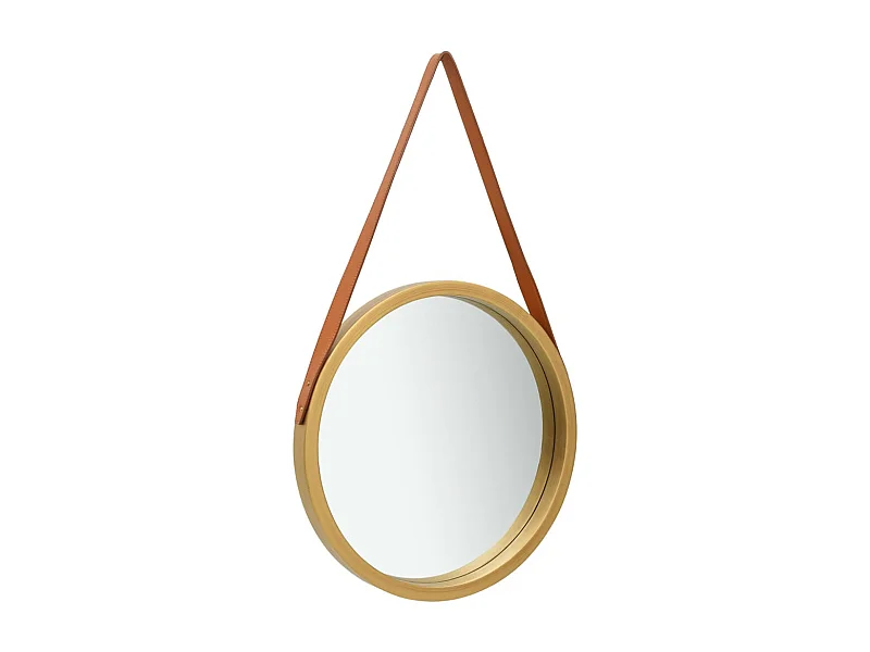 Specchio da Parete con Cinghia 40 cm Oro