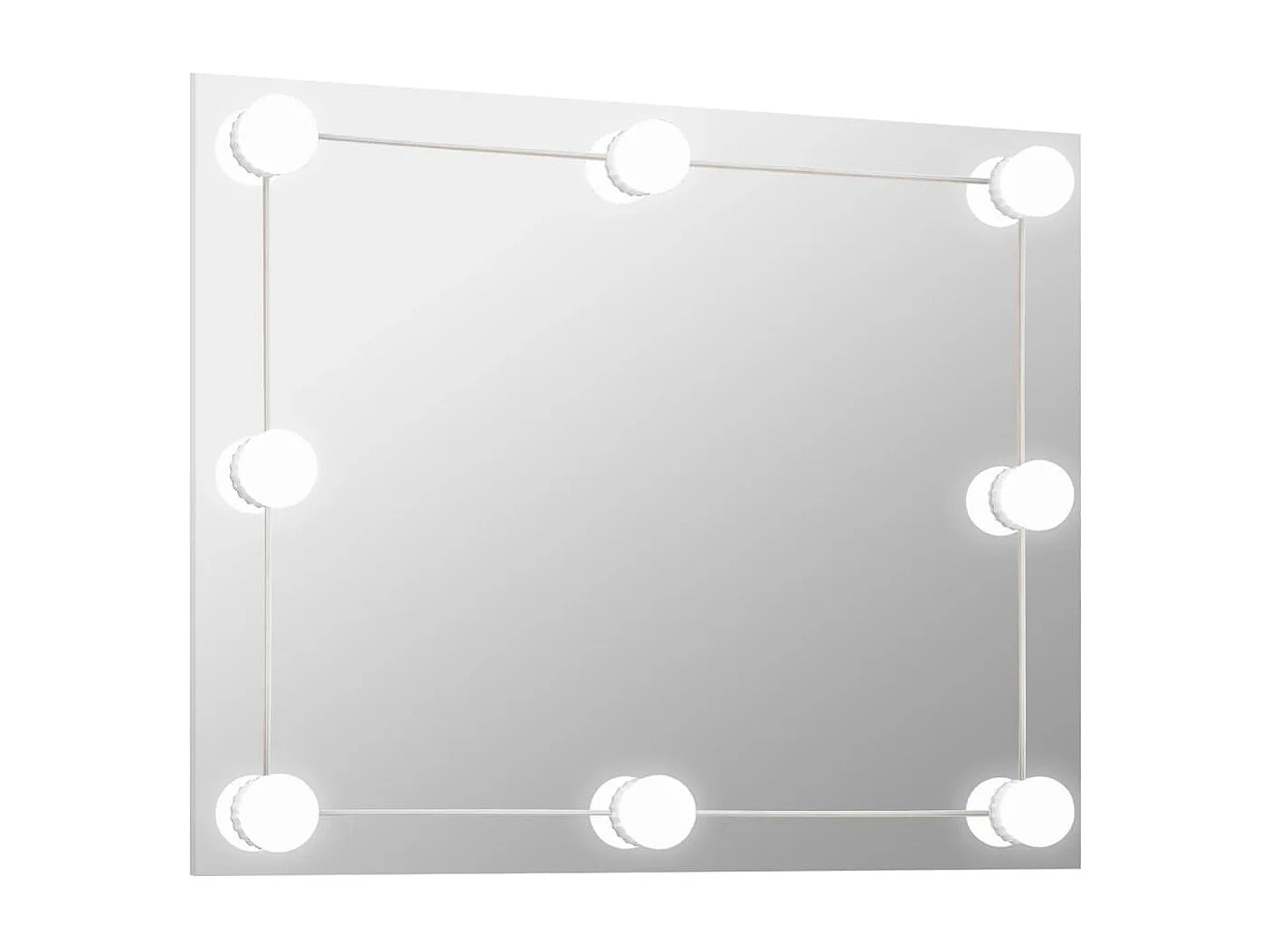 Wandspiegel ohne Rahmen mit LED-Beleuchtung Rechteckig Glas