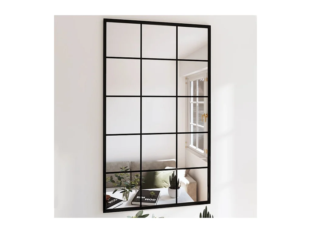 Miroirs muraux 4 pcs noir 100x60 cm métal