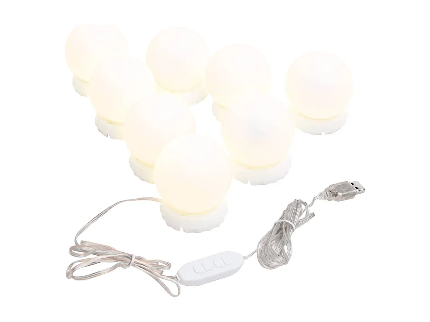 Espelho de parede sem moldura c/ luzes LED vidro retangular