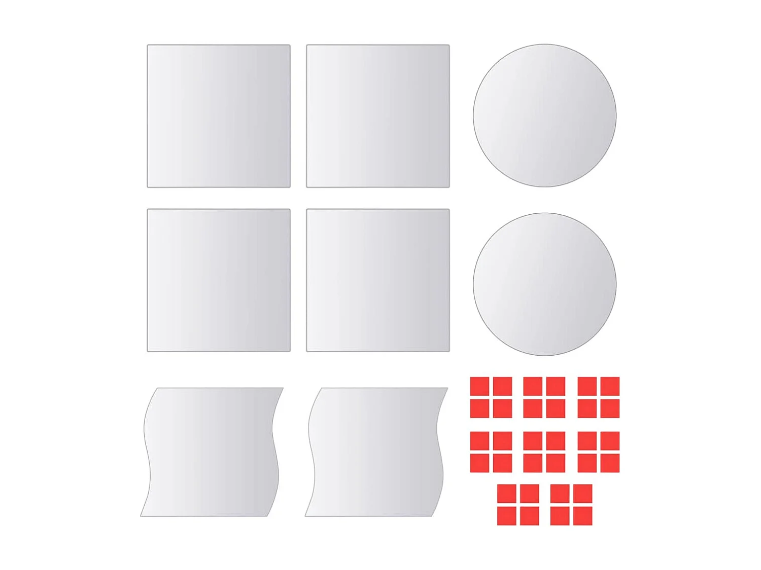 Carreau de miroir 8 pcs Multi-forme Verre