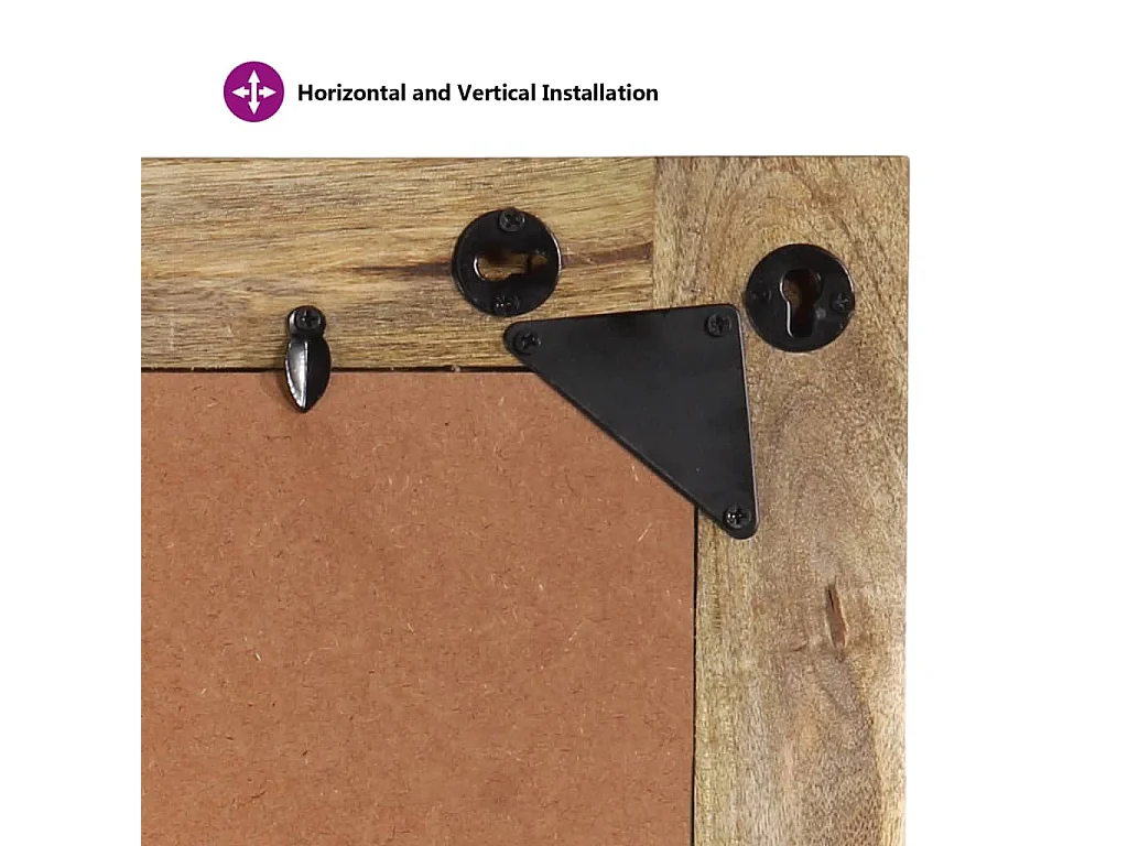 Espejo de vidrio y madera maciza de mango 70x50 cm