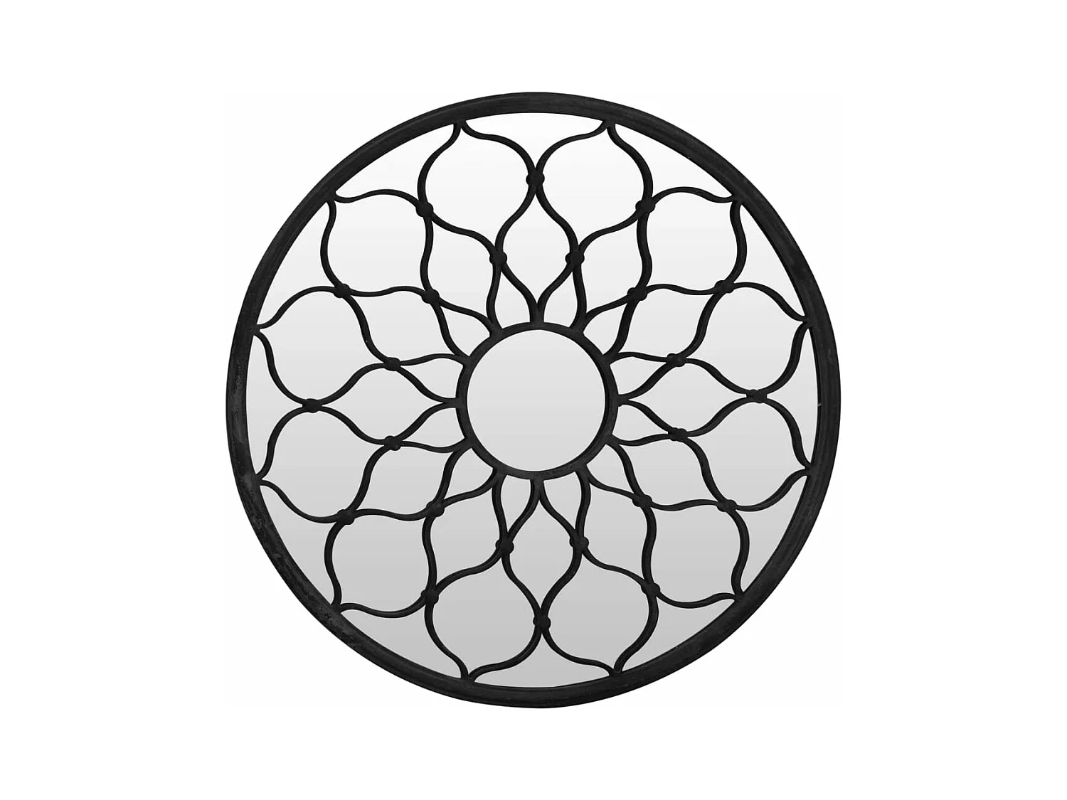 Miroir Noir 40x3 cm Fer pour utilisation à l'intérieur