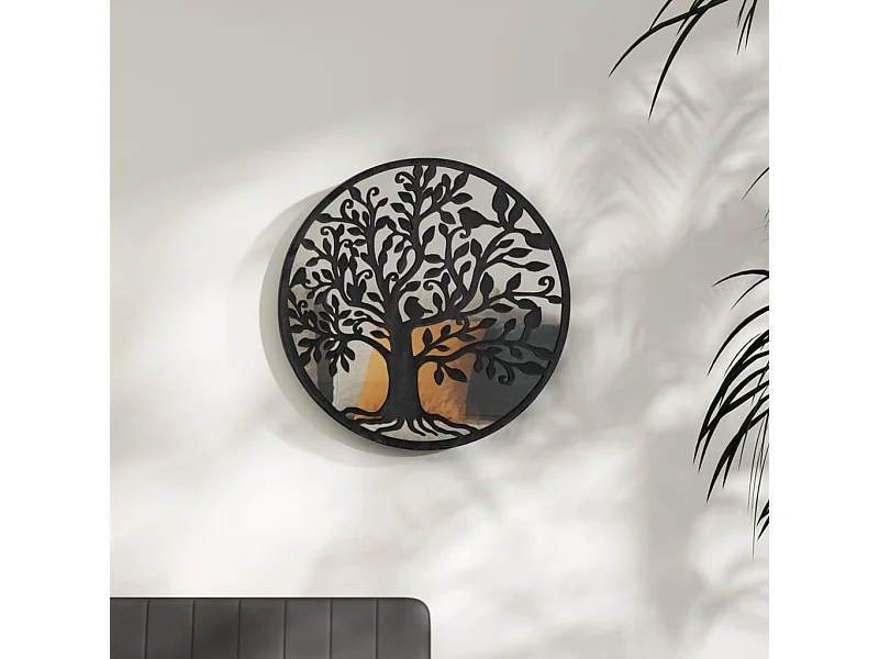 Miroir Noir 40x2,5 cm Fer pour utilisation à l'intérieur